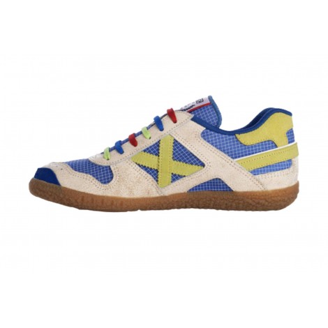 Scarpe Munich sneaker Goal Limited in suede/ nylon beige/ blu / pistacchio US22MU03 1557