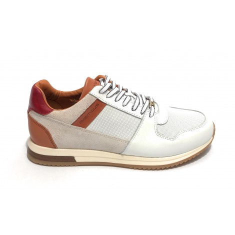 Scarpe uomo Ambitious 11240 sneaker running white/ camel US22AM12