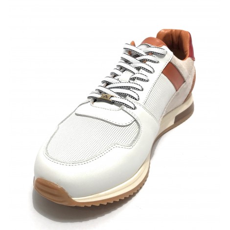 Scarpe uomo Ambitious 11240 sneaker running white/ camel US22AM12