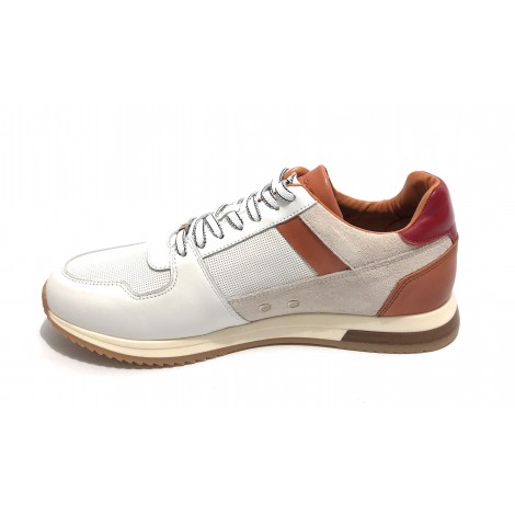 Scarpe uomo Ambitious 11240 sneaker running white/ camel US22AM12