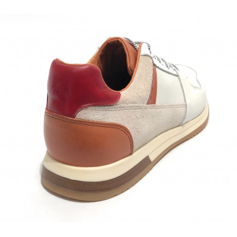 Scarpe uomo Ambitious 11240 sneaker running white/ camel US22AM12