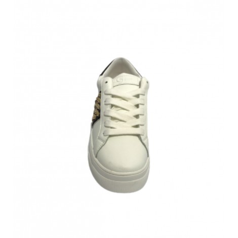 Scarpe donna sneaker Gold&gold ecopelle bianco/ nero con borchie DS22GG01 GB316
