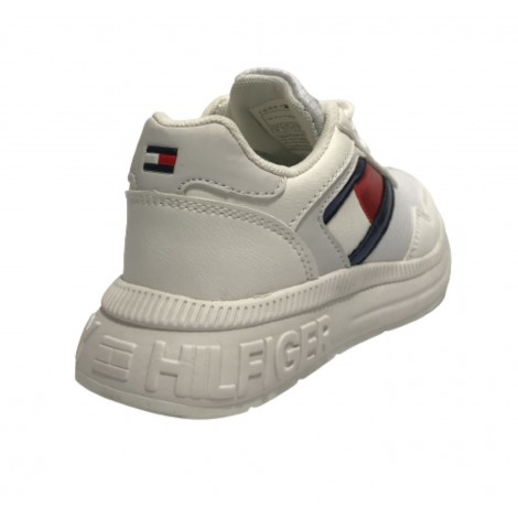 Scarpe  Tommy Hilfiger sneaker in ecopelle/ tessuto bianco ZS22TH02 T3A4-32167