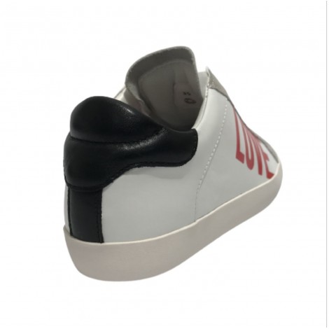 Scarpe donna Love Moschino sneaker in pelle bianco/ nero DS22MO20 JA15532