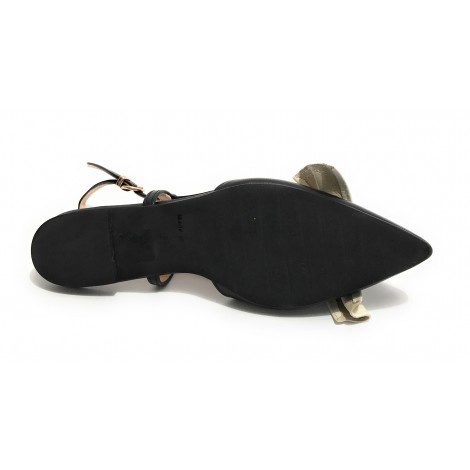 Scarpe donna Elite sabot con tallone aperto a punta in pelle colore nero DS22EL08 4525