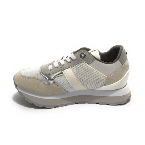 Sneaker running Rubye in pelle/ tessuto white/ silver donna DS22AP01 S2RSD19