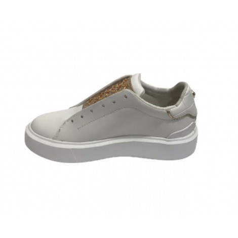 Sneaker Apepazza senza lacci Paris in pelle white/ gold DS22AP10 S2PIMP16