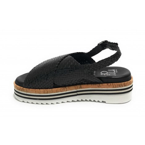 Scarpe donna Elite sandalo in pelle colore nero DS22EL13 801