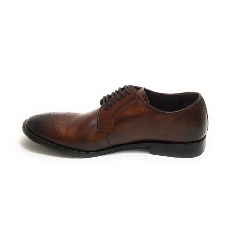 Scarpe uomo Elite francesina in pelle color castagna US22EL02 1318