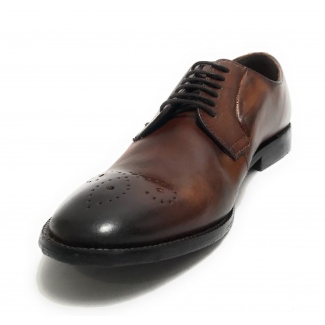 Scarpe uomo Elite francesina in pelle color castagna US22EL02 1318