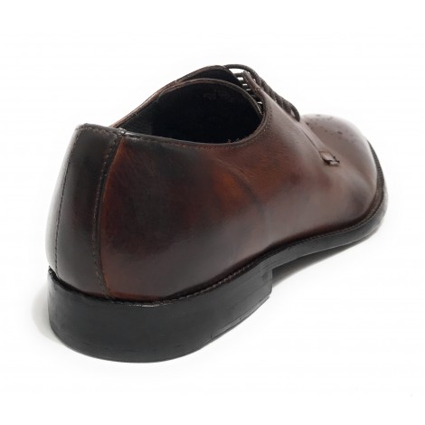 Scarpe uomo Elite francesina in pelle color castagna US22EL02 1318
