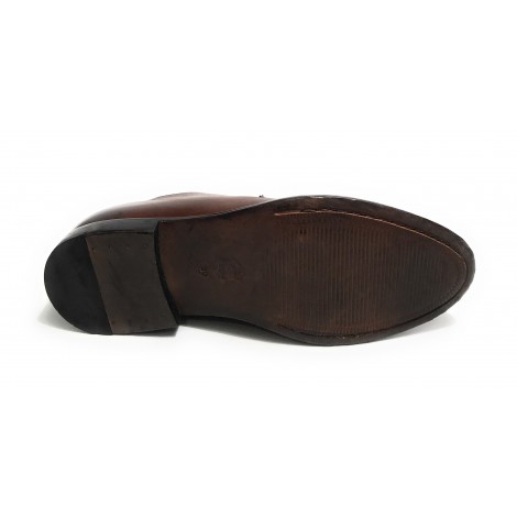 Scarpe uomo Elite francesina in pelle color castagna US22EL02 1318
