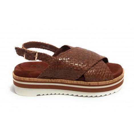 Scarpe donna Elite sandalo in pelle colore marrone DS22EL15 801