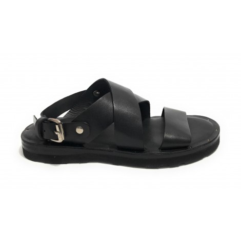 Scarpe uomo Elite sandalo in pelle colore nero US22EL05 2078