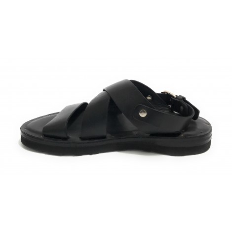 Scarpe uomo Elite sandalo in pelle colore nero US22EL05 2078