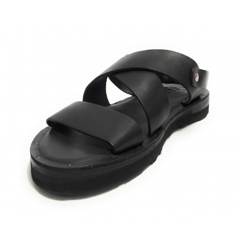 Scarpe uomo Elite sandalo in pelle colore nero US22EL05 2078