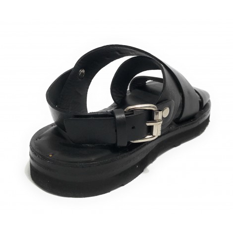 Scarpe uomo Elite sandalo in pelle colore nero US22EL05 2078