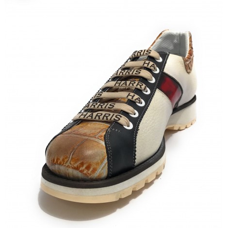 Scarpe uomo Harris sneaker pelle piuma white / papua bb. U17HA178