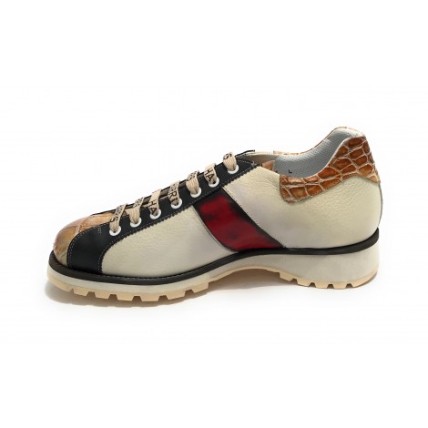 Scarpe uomo Harris sneaker pelle piuma white / papua bb. U17HA178