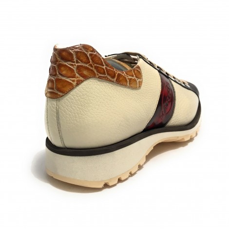Scarpe uomo Harris sneaker pelle piuma white / papua bb. U17HA178