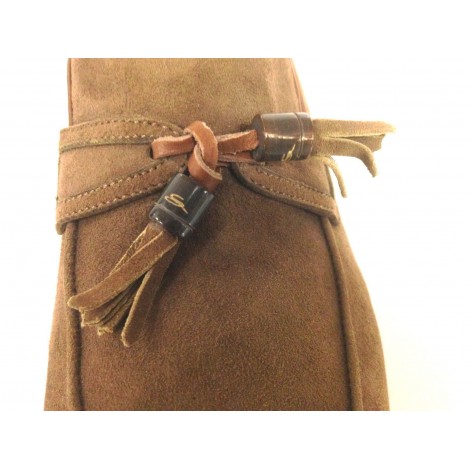 SCARPE UOMO SANTONI MOCASSINO SFILATO CON NAPPE TORTORA  FATTA MANO 60