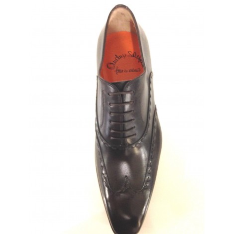 SCARPE UOMO SANTONI FRANCESINA  EBANO OLD ENGLAND CON DUILIO  FATTE A MANO 16
