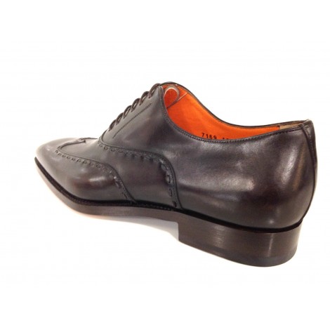 SCARPE UOMO SANTONI FRANCESINA  EBANO OLD ENGLAND CON DUILIO  FATTE A MANO 16