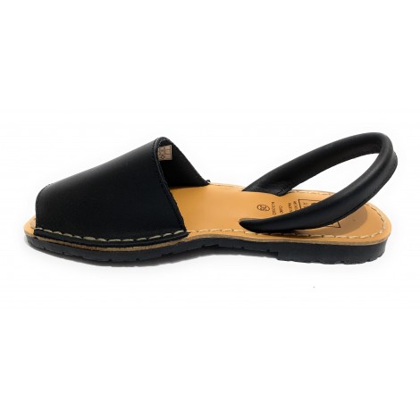 Sandalo da donna minorchina Ska Shoes Ibiza in pelle nappa nero DS22SK25