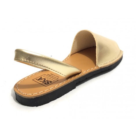 Sandalo da donna minorchina Ska Shoes mod. Ibiza in pelle gold DS22SK26
