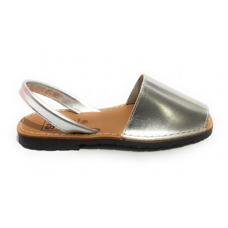 Sandalo donna minorchina Ska Shoes Ibiza in pelle silver DS22SK18