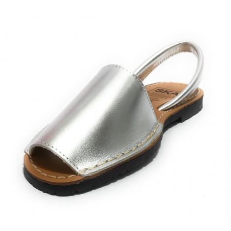 Sandalo donna minorchina Ska Shoes Ibiza in pelle silver DS22SK18