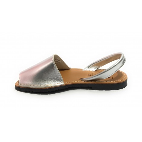 Sandalo donna minorchina Ska Shoes Ibiza in pelle silver DS22SK18