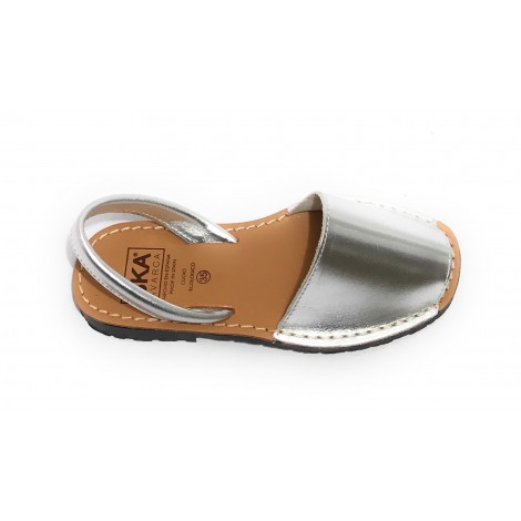 Sandalo donna minorchina Ska Shoes Ibiza in pelle silver DS22SK18