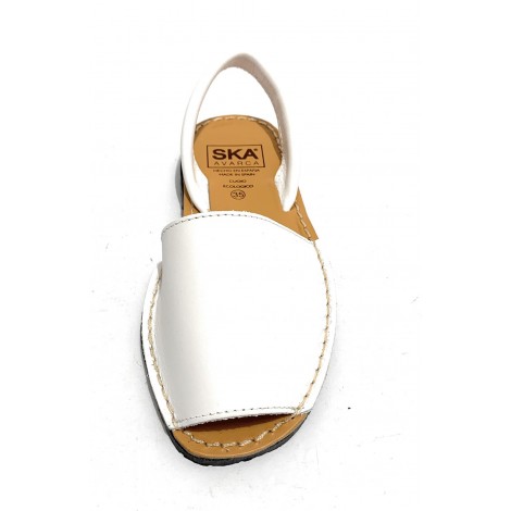 Sandalo donna minorchina Ska Shoes Ibiza pelle nappa bianco DS22SK23