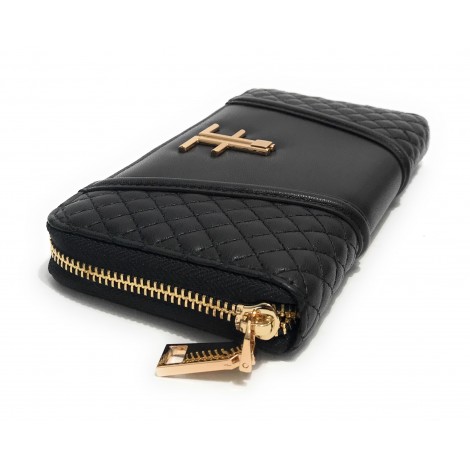 Portafoglio donna Fracomina zip around ecopelle nero A23FR01 FA22WB7007P411S1-053