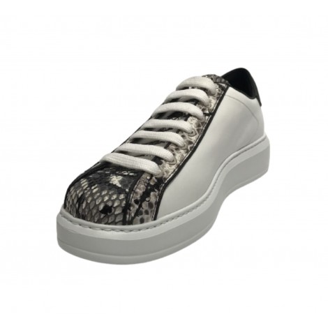 Scarpe uomo Harris Sport sneakers in pelle pregiata roccia/ bianco/ nero U17HA186