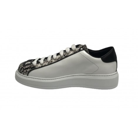 Scarpe uomo Harris Sport sneakers in pelle pregiata roccia/ bianco/ nero U17HA186
