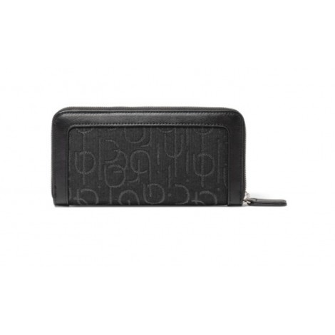 Portafoglio zip around Braccialini Font ecopelle/ tessuto nero A23BR04 B16410