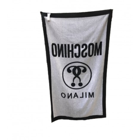 Telo mare Moschino con logo nero cotone C23MO25 A7406 5949