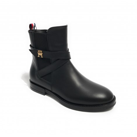Scarpe Tommy Hilfiger tronchetto in pelle nero Z23TH04 T4A5-32421