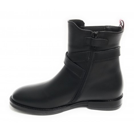 Scarpe Tommy Hilfiger tronchetto in pelle nero Z23TH04 T4A5-32421