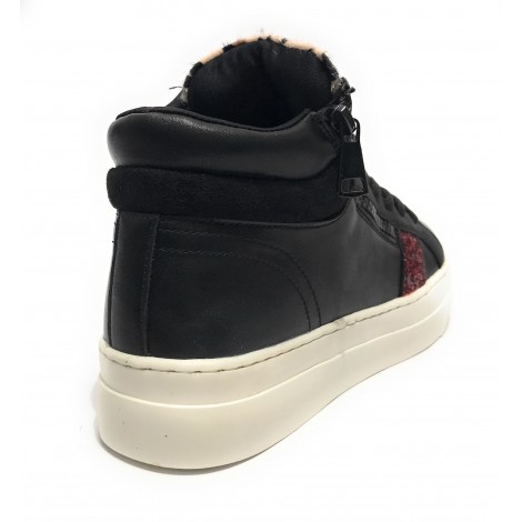 Scarpe donna Gold&gold sneaker alto ecopelle nero D23GG14 GB548