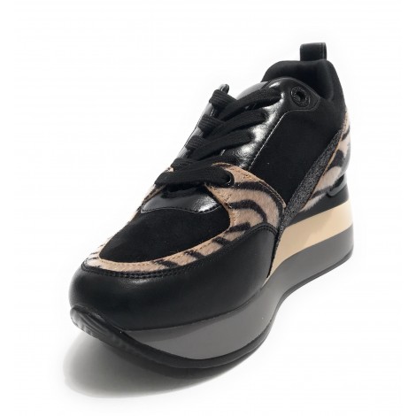 Scarpe donna sneaker Gold&gold ecopelle nero D23GG16 GB576