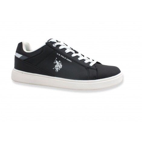 Scarpe U.S. Polo sneaker Rokko 001 in ecopelle nero uomo U23UP14
