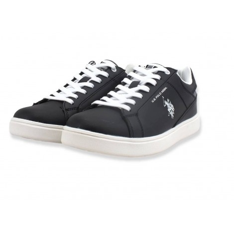 Scarpe U.S. Polo sneaker Rokko 001 in ecopelle nero uomo U23UP14