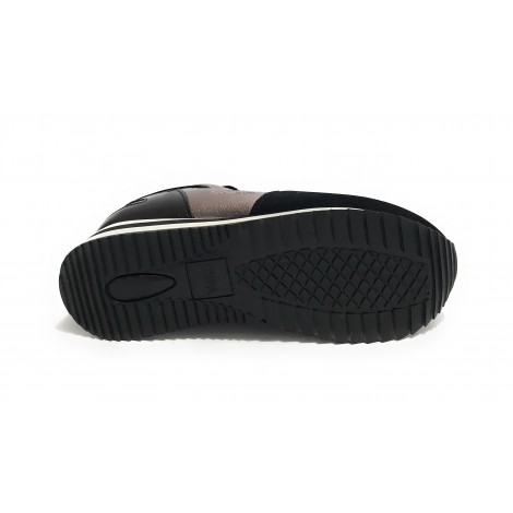 Scarpe donna US Polo sneaker running Sylvi 001C in suede/ ecopelle black/ peltro D23UP05