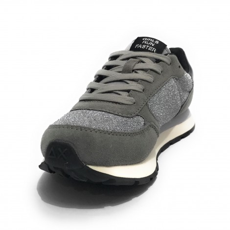 Sneaker Sun68 Girl's Ally glitter teen mesh/ pelle grigio Z23SU13 Z42403T