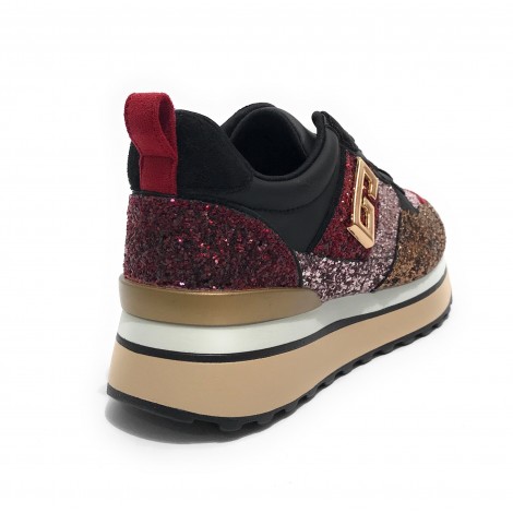 Scarpe donna sneaker Gold&gold ecopelle / glitter bronzo D23GG31 GB521