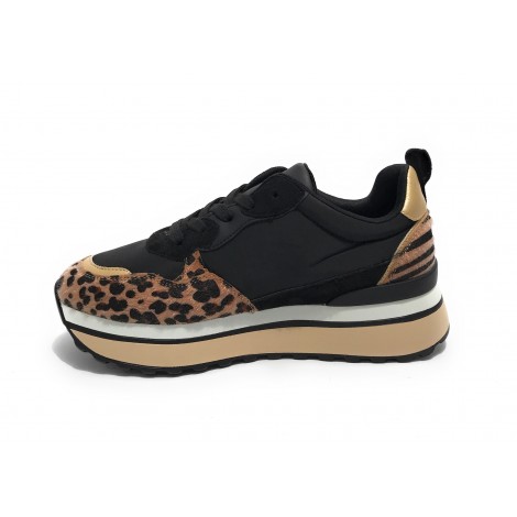 Scarpe donna sneaker Gold&gold ecopelle leopardato D23GG34 GB519