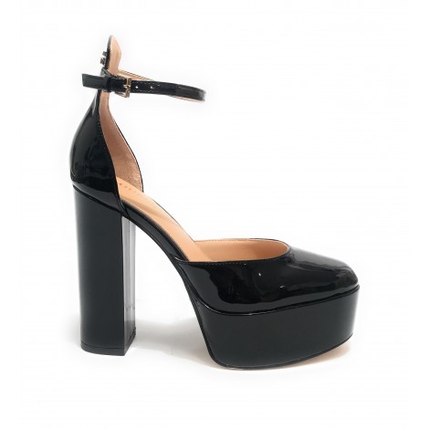 Sandalo Guess Calane TC 120 ecopelle nero vernice DS23GU10 FL5CALPAT03